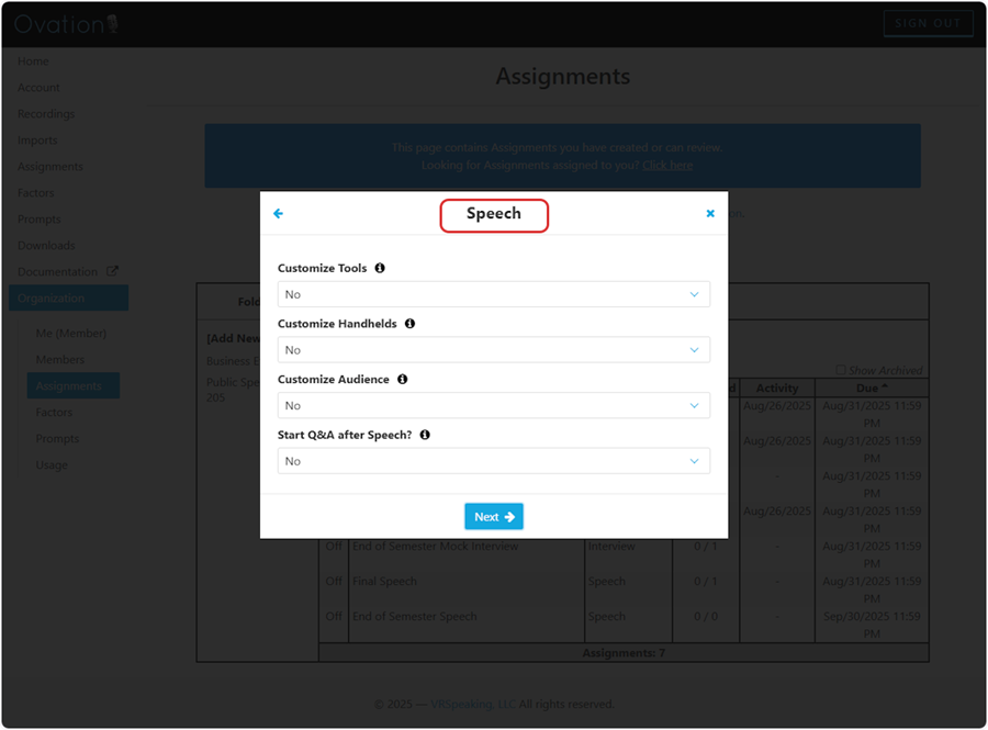 Edit the Speech settings